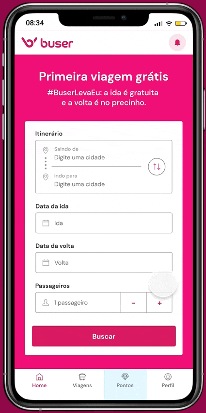 An animation of the onboarding prototype, where the user is in the home screen of the app and clicks to go to the reward central and is then greeted with an "Onboarding" screen.