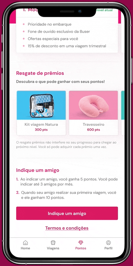 Depiction of how a user could refer a friend from the application and how it leverages the operating system default share modal.